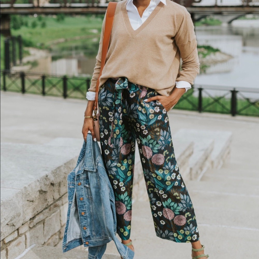 NWT J.Crew Abigail Borg silk wide leg pants - Picture 4 of 10